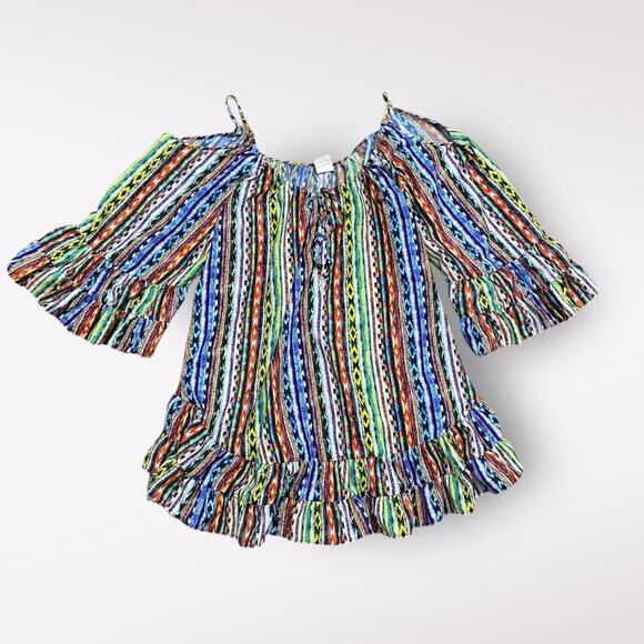 Ale by Alessandra Beach Blanket‎ Cold Shoulder Mini Coverup Size M/L Multicolor - Picture 1 of 10
